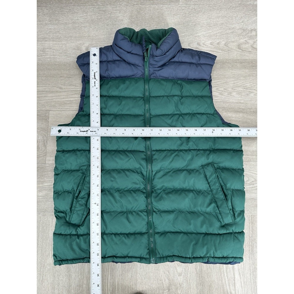 Lot of 2 Old Navy Puffer Vest Men's Medium Green Blue Burgundy Full Zip - Picture 3 of 8